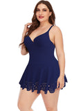 Plus Lace One Piece Swimsuit Skirt Swimsuit Aosig