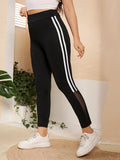 Plus Leggings Slim Fit Solid Color Casual Trousers Aosig