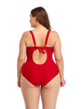 Plus One Piece Swimsuit Multicolor Print Sexy Aosig