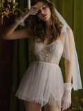 Princess net yarn bridal dress nightdress Aosig