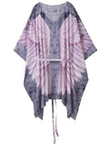 Printed Angel Wings Cover Up Top Aosig