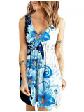 Printed Button Casual Tank Top Dress Aosig