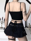 Printed Camisole Dark Fashion Backless Embroidered Top Aosig