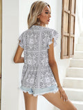 Printed Chiffon Shirt Aosig