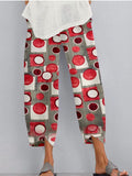 Printed Elastic Waist Pocket Trousers Aosig