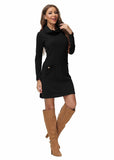 Pullover High Neck Long Sleeve Dresses