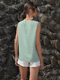 Pullover Solid Color Sleeveless Vest Aosig