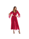 Pure color chiffon dress, big skirt, long skirt Aosig