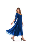Pure color chiffon dress, big skirt, long skirt Aosig