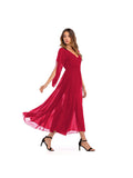 Pure color chiffon dress, big skirt, long skirt Aosig
