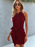 Pure color tight dress Aosig