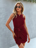 Pure color tight dress Aosig