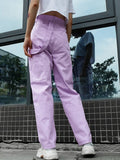 Purple Loose Trousers Aosig