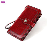 RFID anti-theft brushed leather mini wallet Aosig