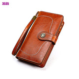 RFID anti-theft brushed leather mini wallet Aosig