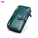 RFID anti-theft brushed leather mini wallet Aosig