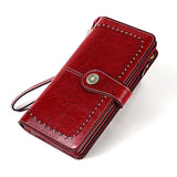 RFID anti-theft brushed leather mini wallet Aosig