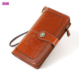 RFID anti-theft brushed leather mini wallet Aosig