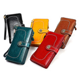 RFID anti-theft brushed leather mini wallet Aosig