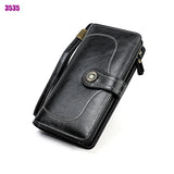 RFID anti-theft brushed leather mini wallet Aosig