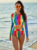 Rainbow Striped Swimsuit