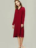 Red Grid Loose Mid-length Dress Aosig