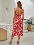 Red Ladies Slip Dress Aosig