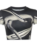 Retro Abstract Print T-shirt Aosig