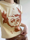 Retro Avatar Print T-shirt Aosig