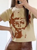 Retro Avatar Print T-shirt Aosig