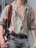 Retro Trendy Striped Long Sleeve Shirt