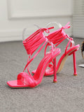 Roman Strappy Catwalk Metal Heel Sandals Aosig