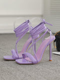 Roman Strappy Catwalk Metal Heel Sandals Aosig