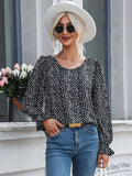 Round Neck Leopard Print Shirt