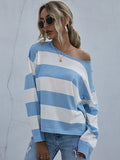 Round Neck Long Sleeve Knitted Sweater Aosig