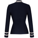 Round Neck Long Sleeve Metal Studded Bandage Jacket Aosig