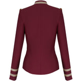 Round Neck Long Sleeve Metal Studded Bandage Jacket Aosig