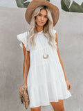 Round Neck Sleeveless Casual Cake Dress Aosig