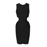 Round Neck Sleeveless Cut Out Midi Bandage Dress PF21421 Aosig