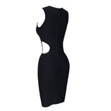 Round Neck Sleeveless Cut Out Midi Bandage Dress PF21421 Aosig