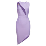 Round Neck Sleeveless Midi Cut Out Bandage Dress HB79550 Aosig