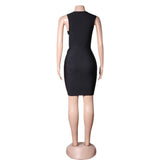 Round Neck Sleeveless Mini Rhinestone Bandage Dress PZC1726 Aosig