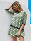 Round spotted pattern long dress Aosig