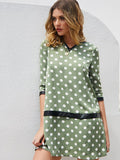 Round spotted pattern long dress Aosig