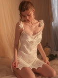 Ruffled Sweet Lace Pajamas Aosig