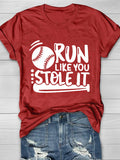 Run Like You Stole It Short Sleeve T-Shirt Aosig