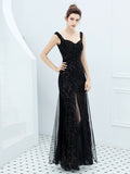 Sequin suspender long evening dress Aosig