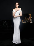 Sequined fishtail long evening dress Aosig