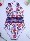 Sexy Printing Halter One-piece Swimwear Aosig