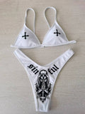 Sexy Punk Cross Bikini Swimsuit Aosig